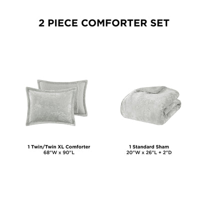 3 Piece Crushed Velvet Sherpa Bedding Set, Reversible Comforter Set