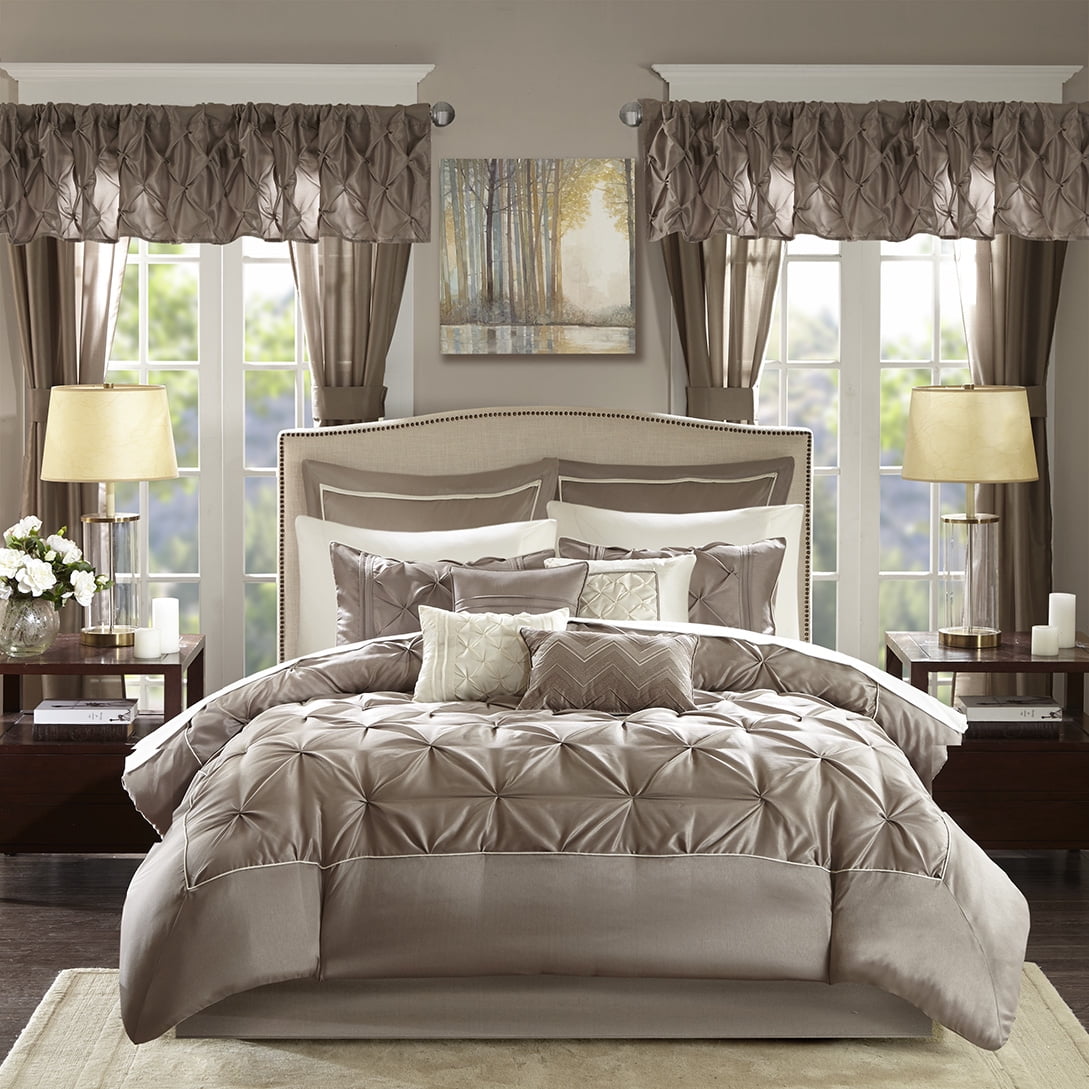 24 Piece Comforter Set with Window Curtains,Room in a Bag