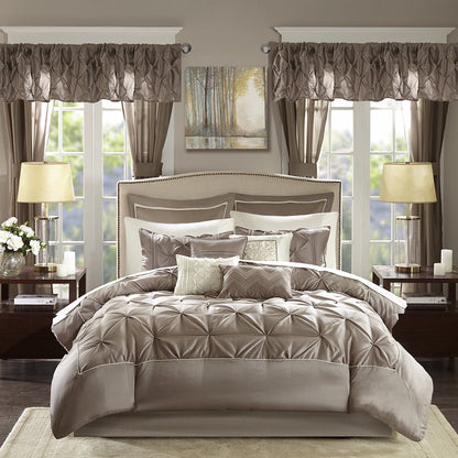 24 Piece Comforter Set with Window Curtains,Room in a Bag