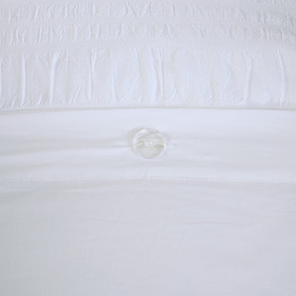 4 Piece Cotton Seersucker Duvet Cover Set, King/Cal King, White