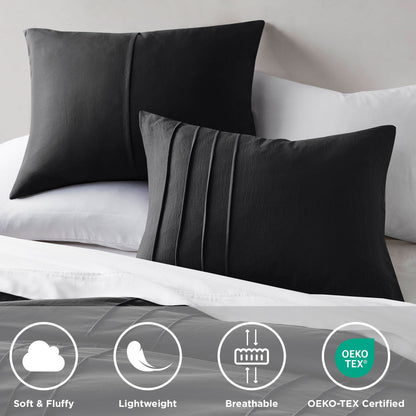 Soft Washed Pleated Duvet Cover Set