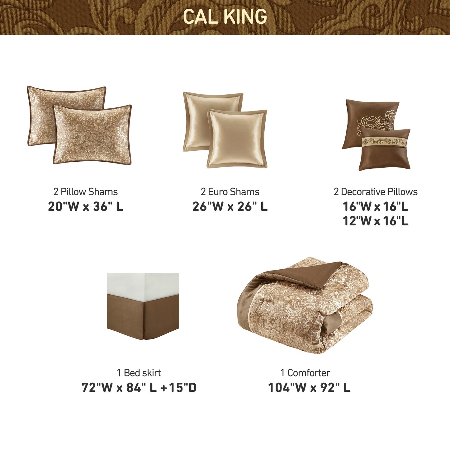 Jacquard Comforter Set with Bedskirt and Decor Pillows
