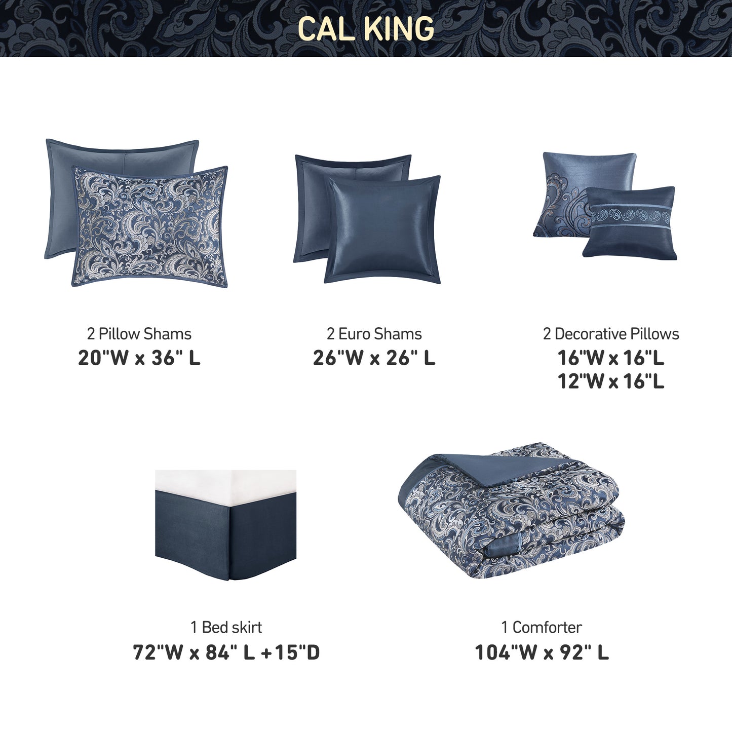 Jacquard Comforter Set with Bedskirt and Decor Pillows