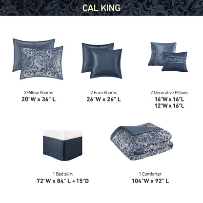 Jacquard Comforter Set with Bedskirt and Decor Pillows
