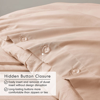 Soft Washed Pleated Duvet Cover Set