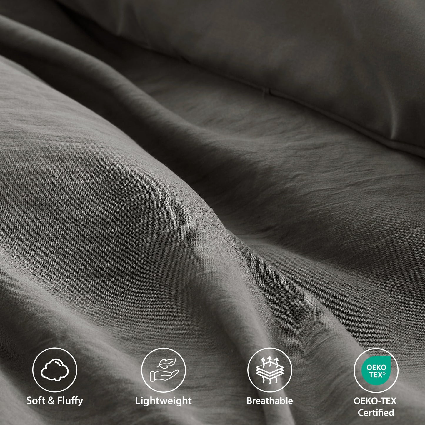 Soft Washed Pleated Comforter Set