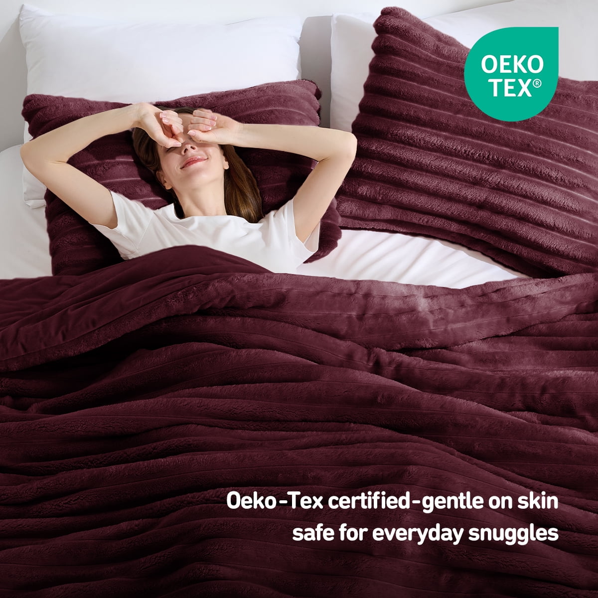 Fluffy Ribbed Plush Comforter Bedding Set