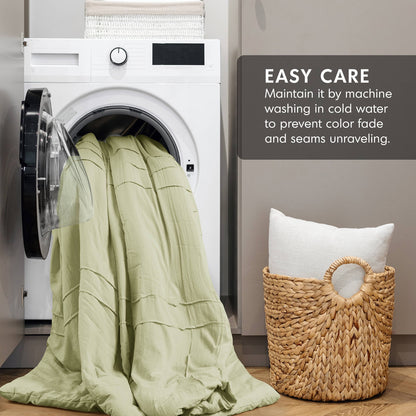 Soft Washed Pleated Comforter Set