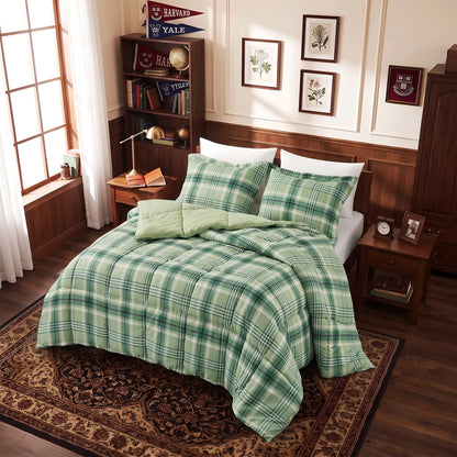 Harrison Plaid Reversible Comforter Bed Set with Pillow Shams