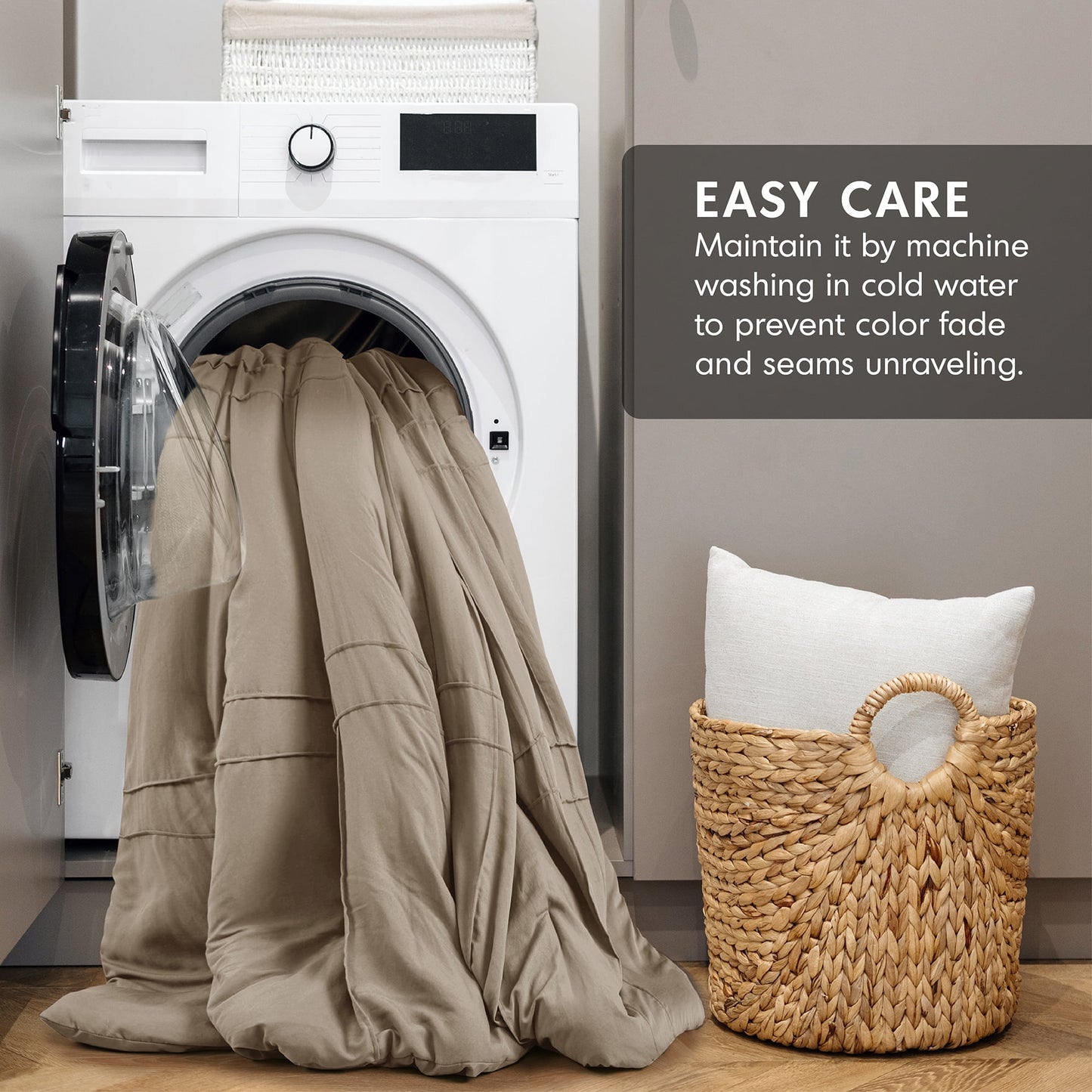 Soft Washed Pleated Comforter Set