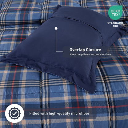 Harrison Plaid Reversible Comforter Bed Set with Pillow Shams