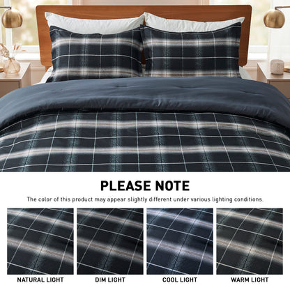 Plaid Reversible Comforter Sets with Pillow Shams