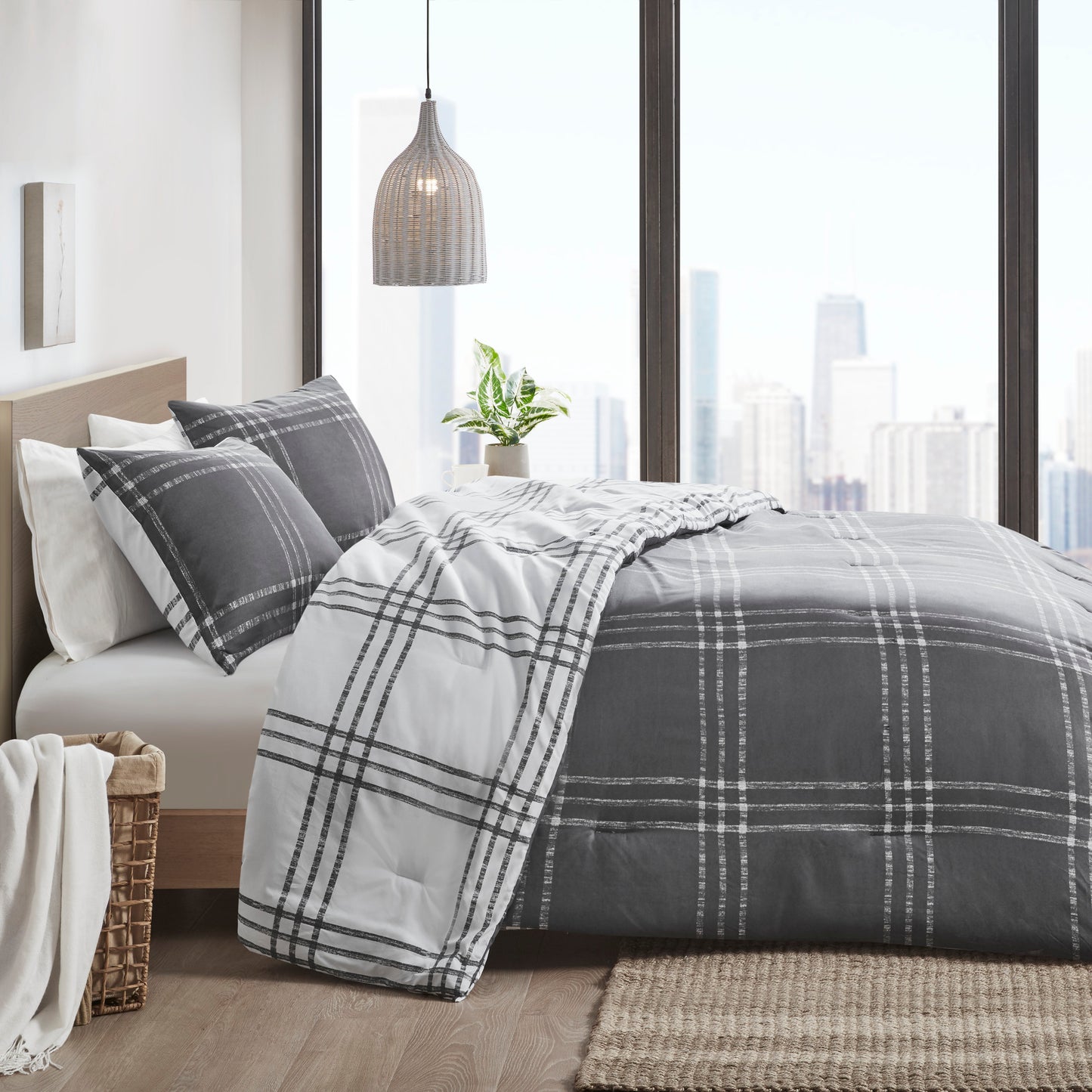 Plaid Reversible Comforter Set