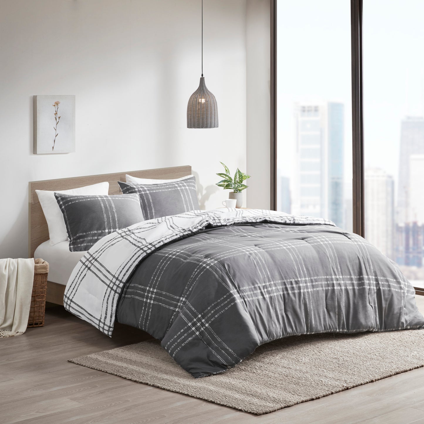 Plaid Reversible Comforter Set