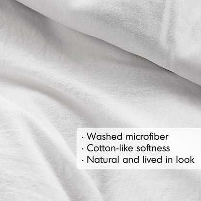 Soft Washed Pleated Duvet Cover Set