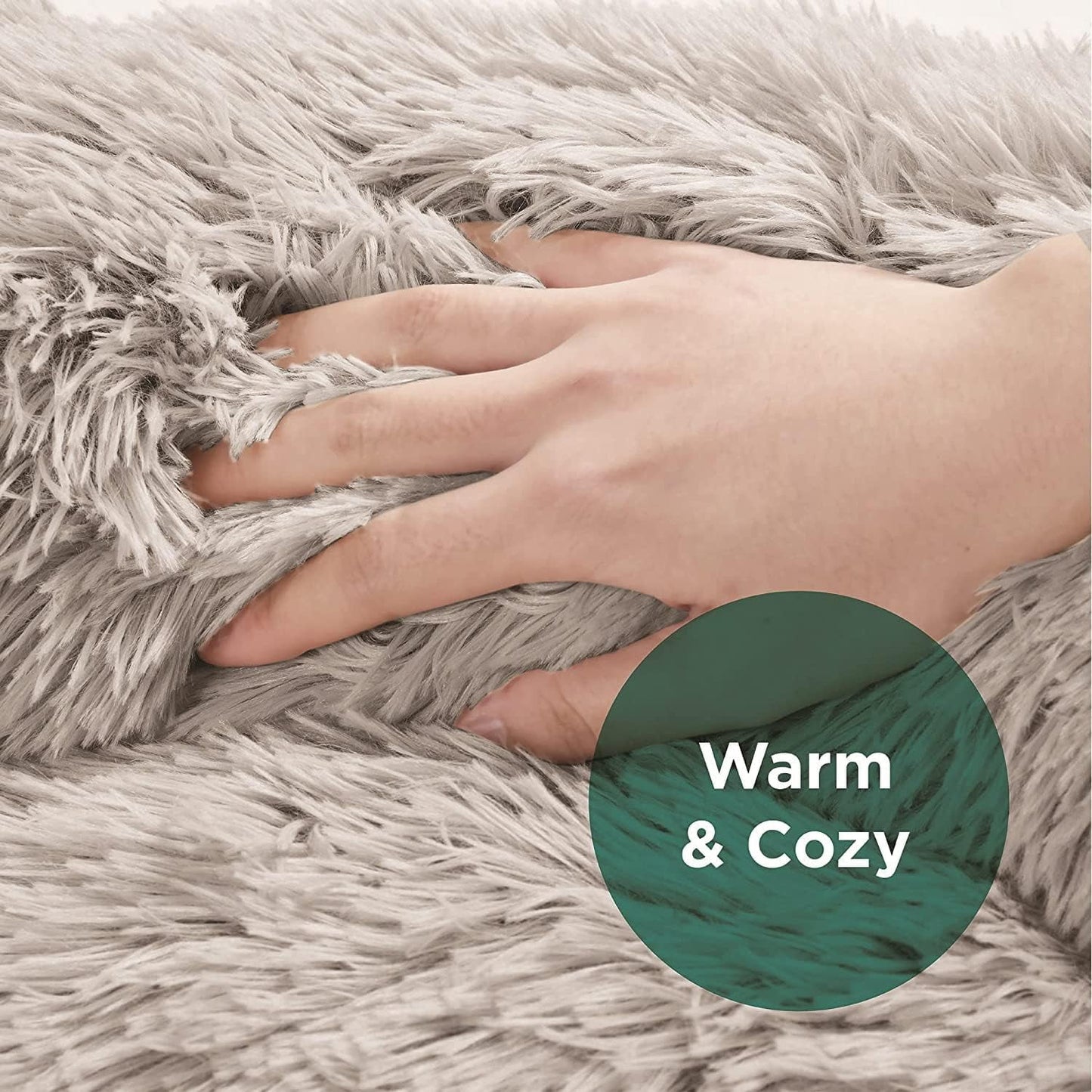 Donut Dog Bed Faux Fur Fluffy Calming Sofa For Small Dogs, Soft Plush Anti Anxiety Pet Couch For Dogs, Machine Washable Pet Bed with Non-Slip Bottom