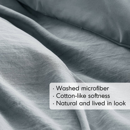 Soft Washed Pleated Duvet Cover Set