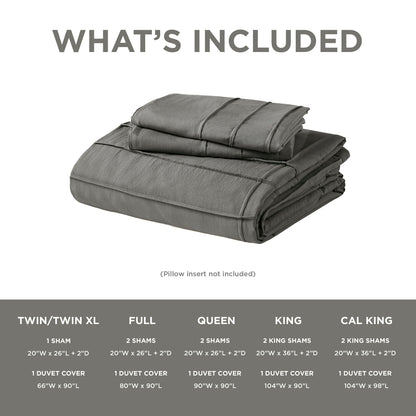 Soft Washed Pleated Duvet Cover Set