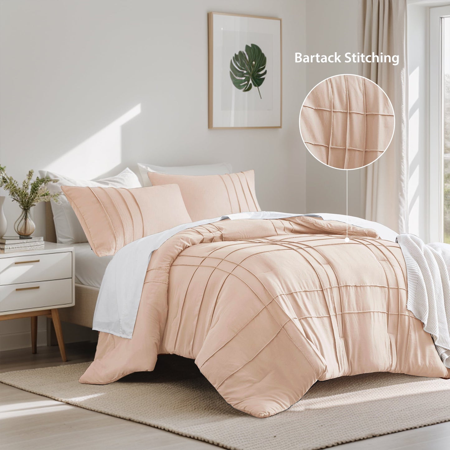Soft Washed Pleated Comforter Set