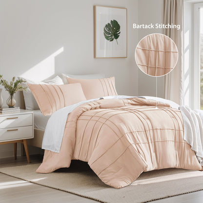 Soft Washed Pleated Comforter Set