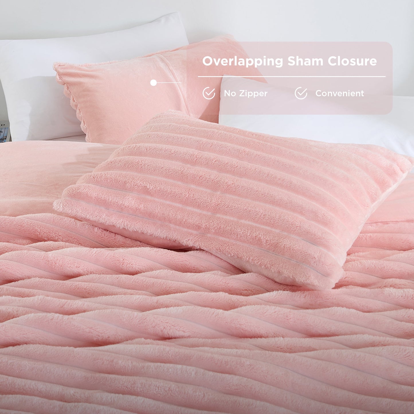Fluffy Ribbed Plush Comforter Bedding Set