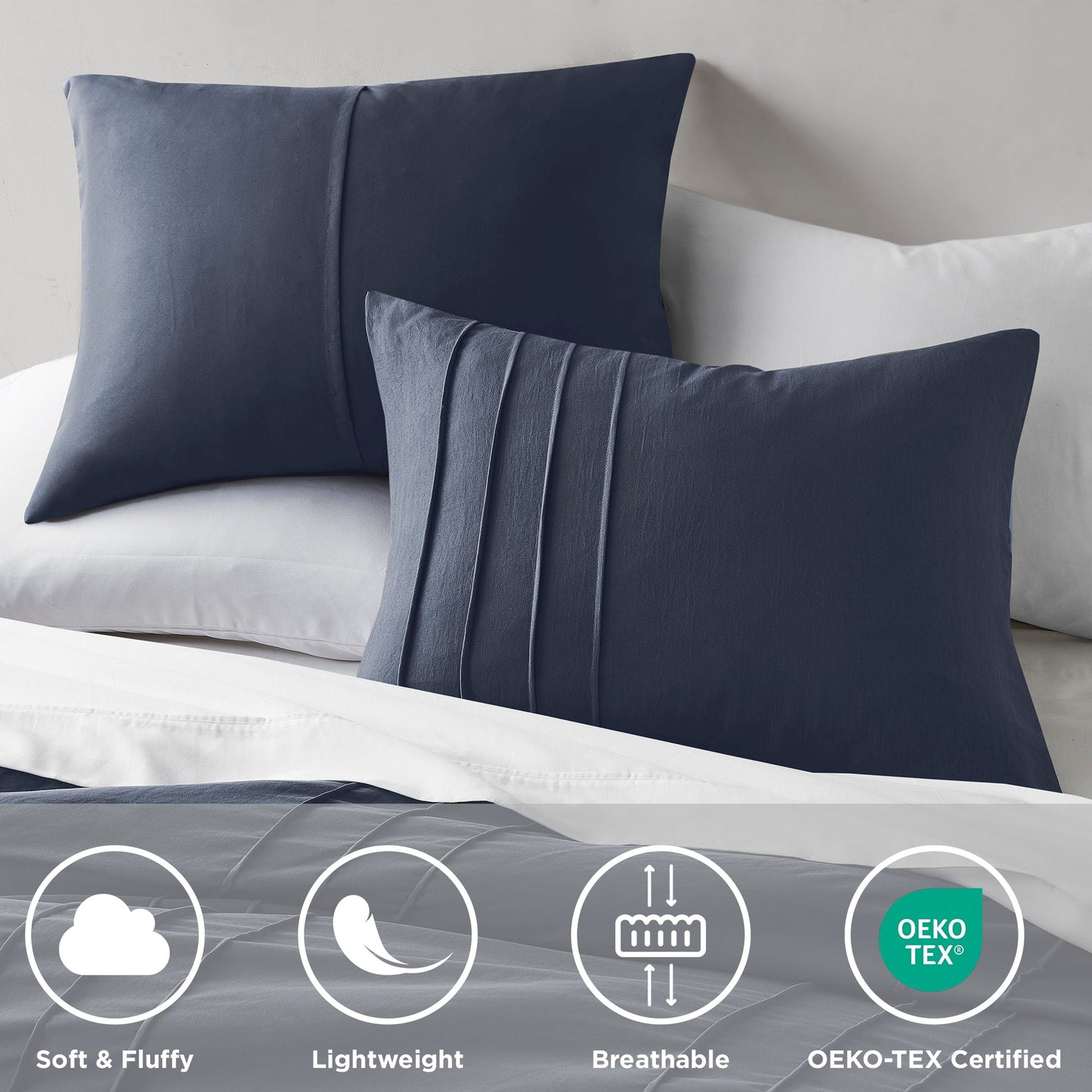 Soft Washed Pleated Duvet Cover Set