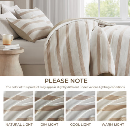 Striped Texture Bedding Comforter Set