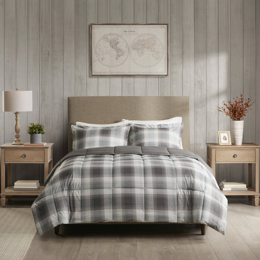 Woodsman Softspun Down Alternative Comforter Mini Set, Grey