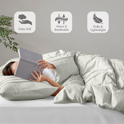 Soft Washed Pleated Comforter Set