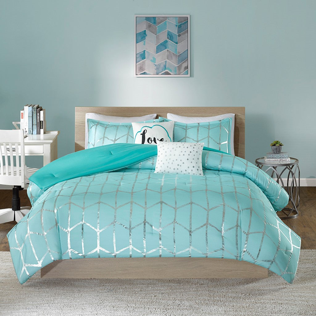 Raina Metallic Printed Comforter Set