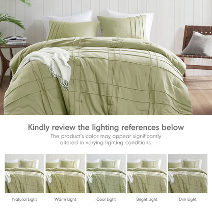 Soft Washed Pleated Comforter Set