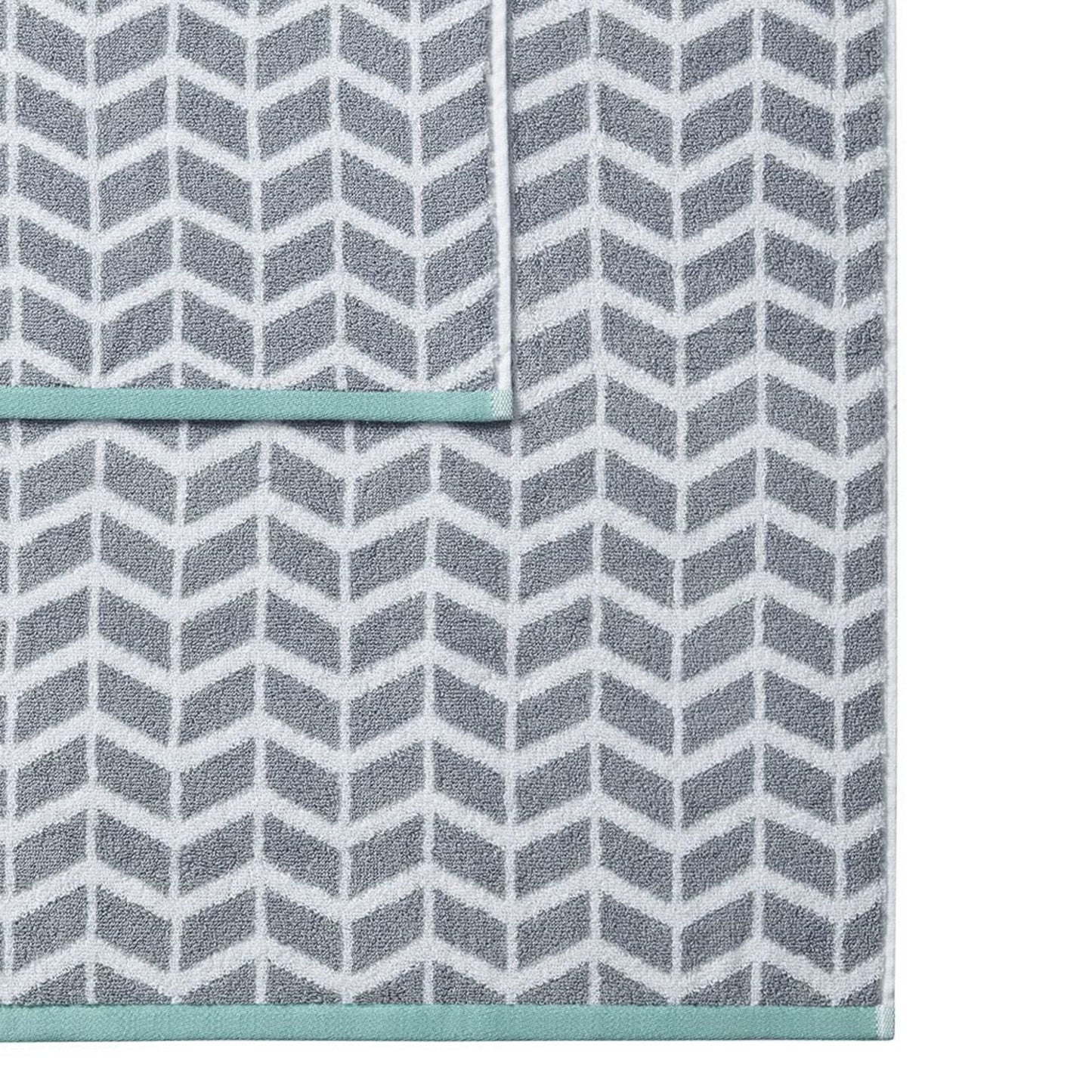 6-Piece Jacquard Geometric Design Bath Towel Set