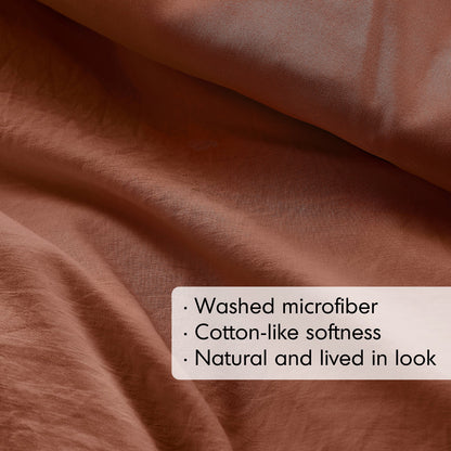 Soft Washed Pleated Duvet Cover Set