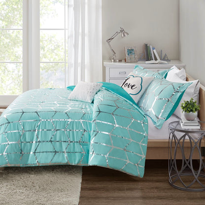 Raina Metallic Printed Comforter Set