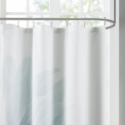 Large Flower Cotton Floral Shower Curtain with 12 Button Holes, 72" x 72"