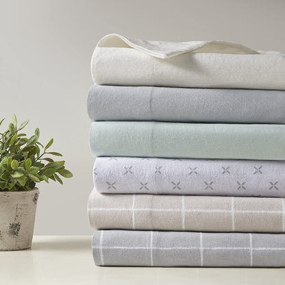 Sheet Set 100% Cotton Flannel Oversized Bed Sheets with Deep Pocket
