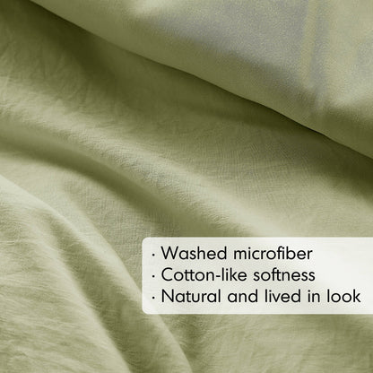 Soft Washed Pleated Duvet Cover Set