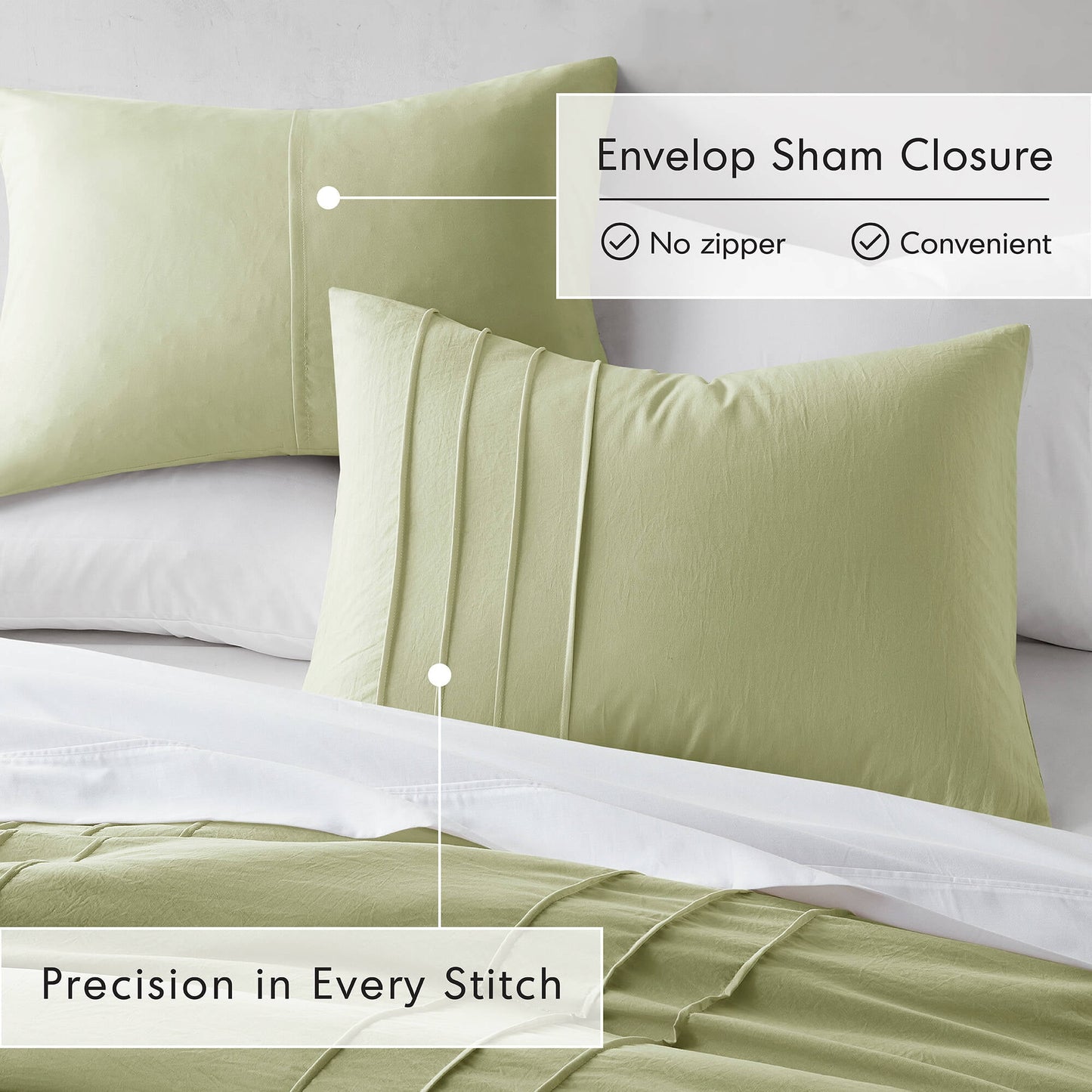 Soft Washed Pleated Duvet Cover Set