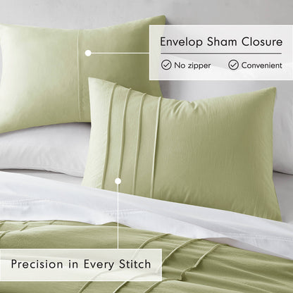 Soft Washed Pleated Duvet Cover Set