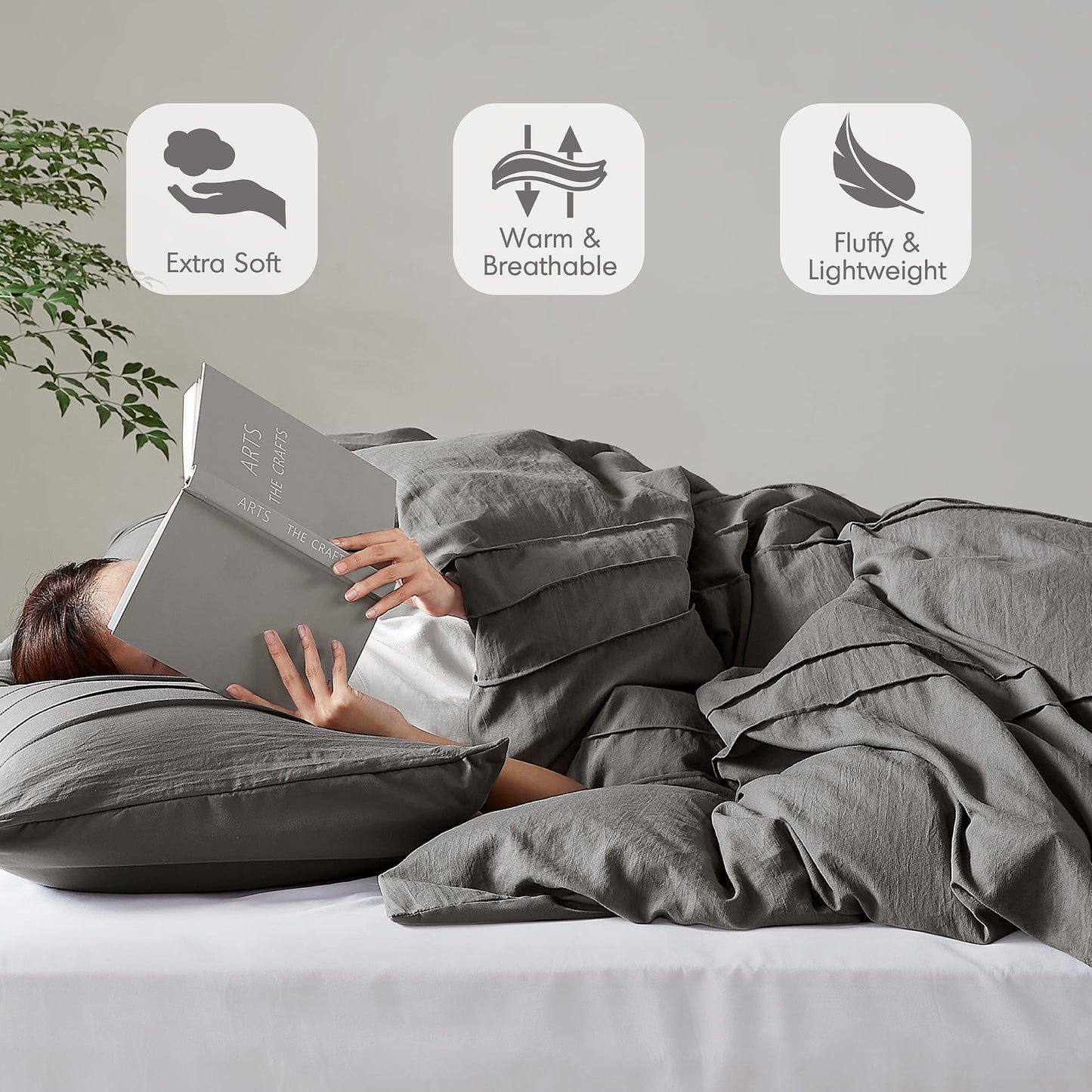 Soft Washed Pleated Comforter Set