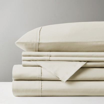 800 Thread Count Cotton Blend Sateen Sheet Set, Solid Plain Bed Sheets