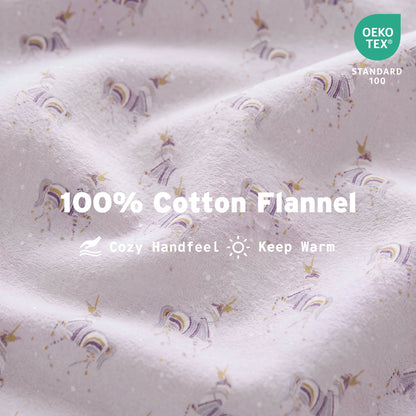 Cotton Flannel Sheet Set, 100% Cotton Bed Sheets Set with Deep Pocket