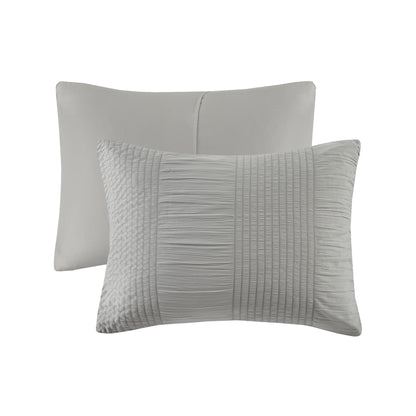 7-Piece Comforter Set with Bed Sheets, Grey