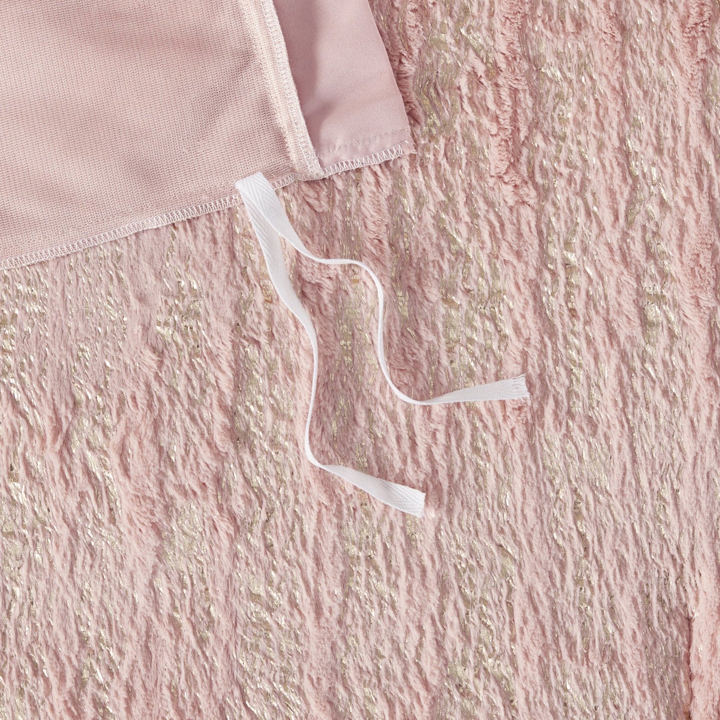 Metallic Print Faux Fur Duvet Cover Set