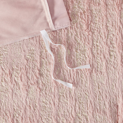 Metallic Print Faux Fur Duvet Cover Set