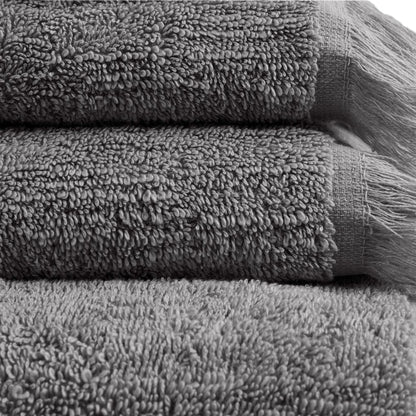 6-Piece Cotton Bath Towel Set, Soft and Absorbent Bath Towels, Charcoal