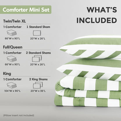 Textured Stripe Print Comforter Mini Set
