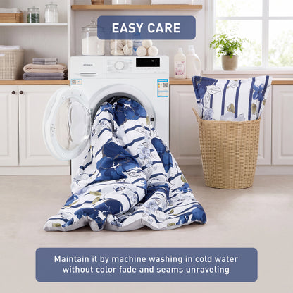 Rosalie Stripe Floral Bedding Comforter Set with Decorative Pillow