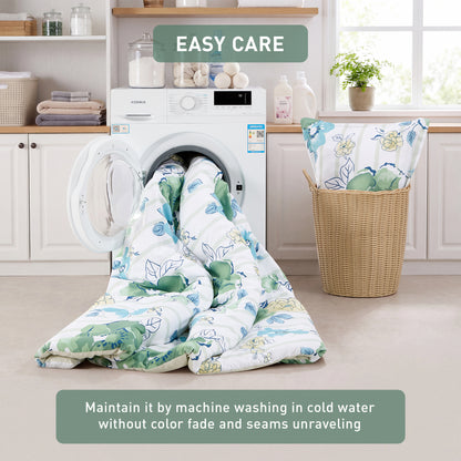 Rosalie Stripe Floral Bedding Comforter Set with Decorative Pillow