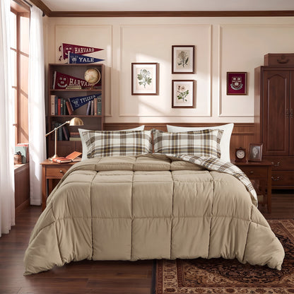Harrison Plaid Reversible Comforter Bed Set with Pillow Shams